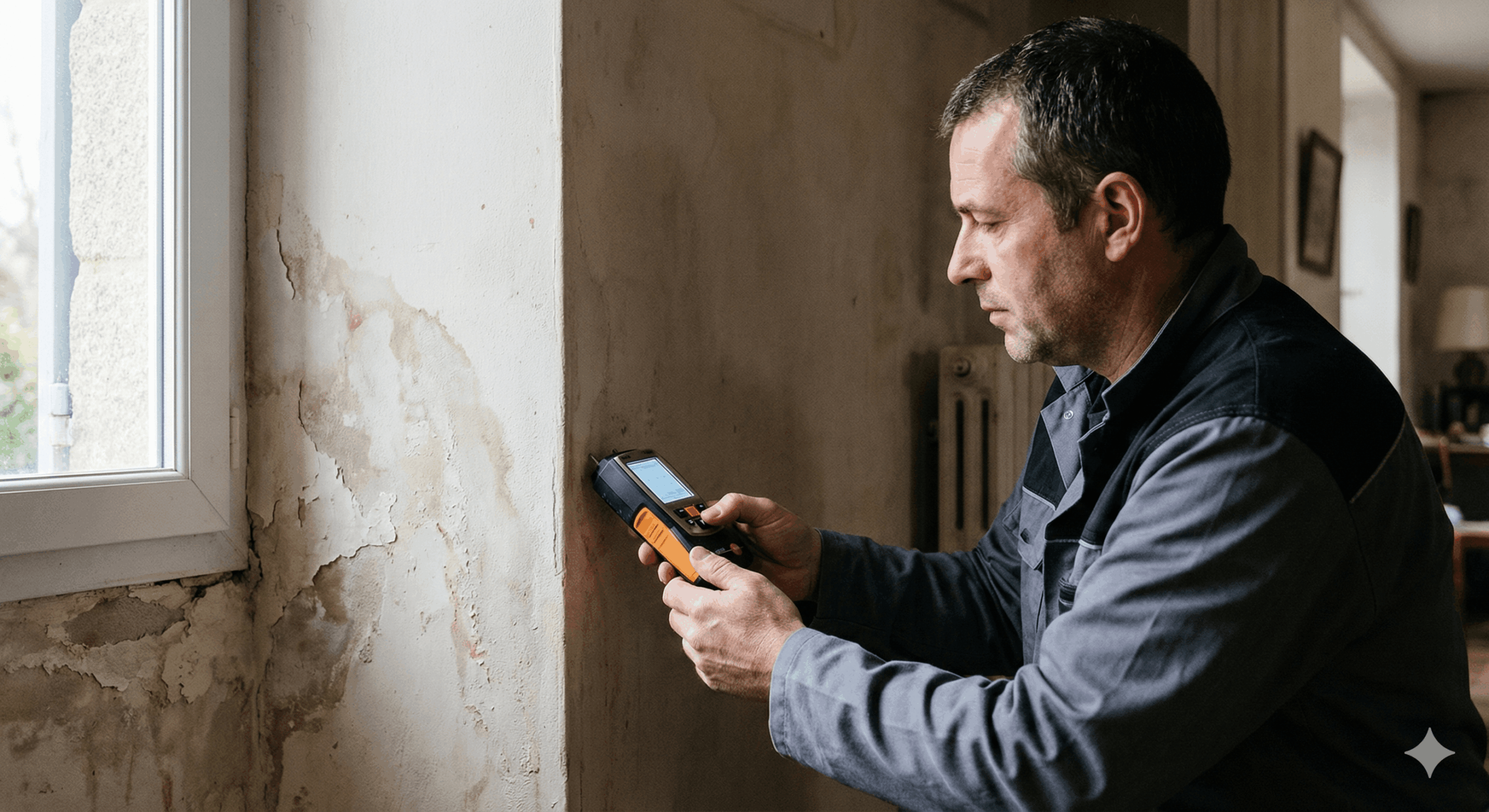 Diagnostic humidité dans une maison à Brest avec appareil de mesure professionnel