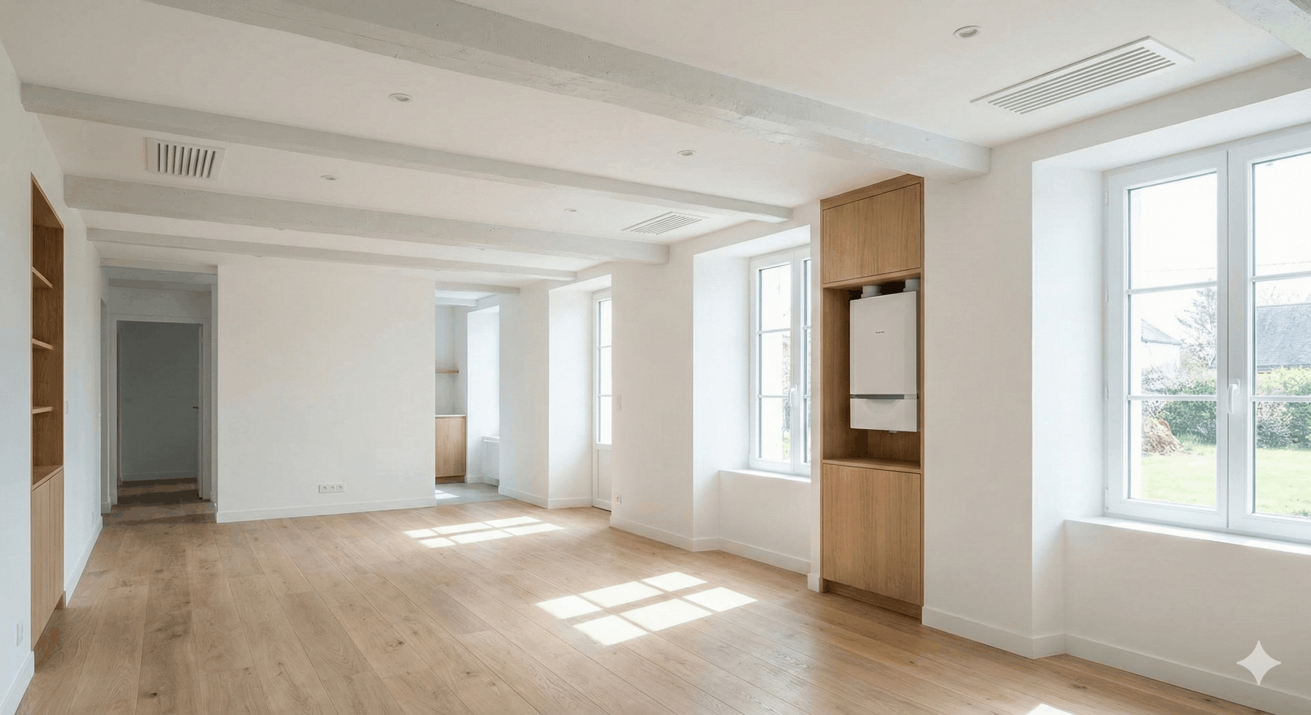 Maison néo-bretonne rénovée en Bretagne après traitement de l’humidité