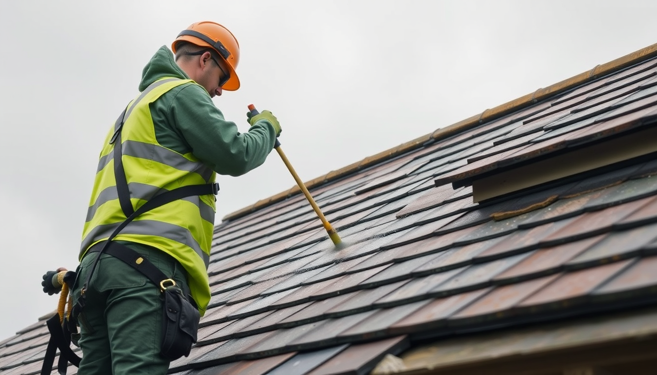 démoussage toiture ardoise traitement hydrofuge professionnel Bretagne